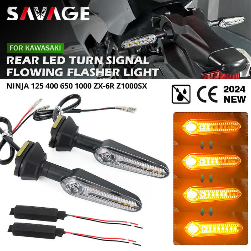 LED Turn Signal wing Light For KAWASAKI NINJA 125 400 650 1000 ZX6R