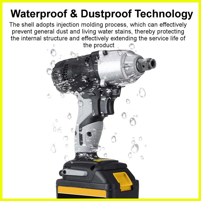 Cordless Impact Wrench Ratchet Driver High Torque Wrench LED Brushless