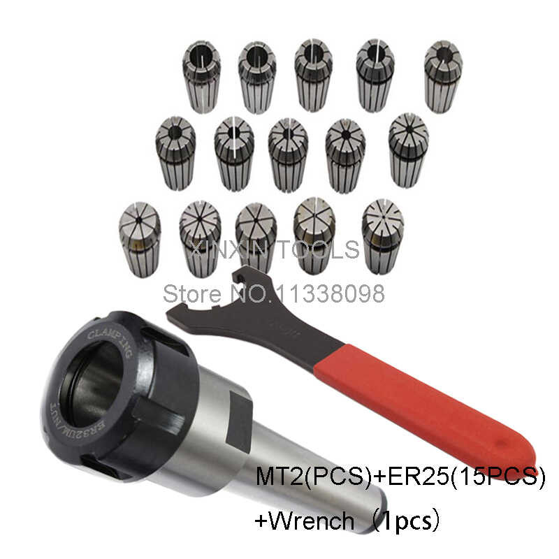 ER25 b1 Spring Clamps 15PCS MT2 ER25 M10 1PCS ER25 Wrench 1PCS Collet ...