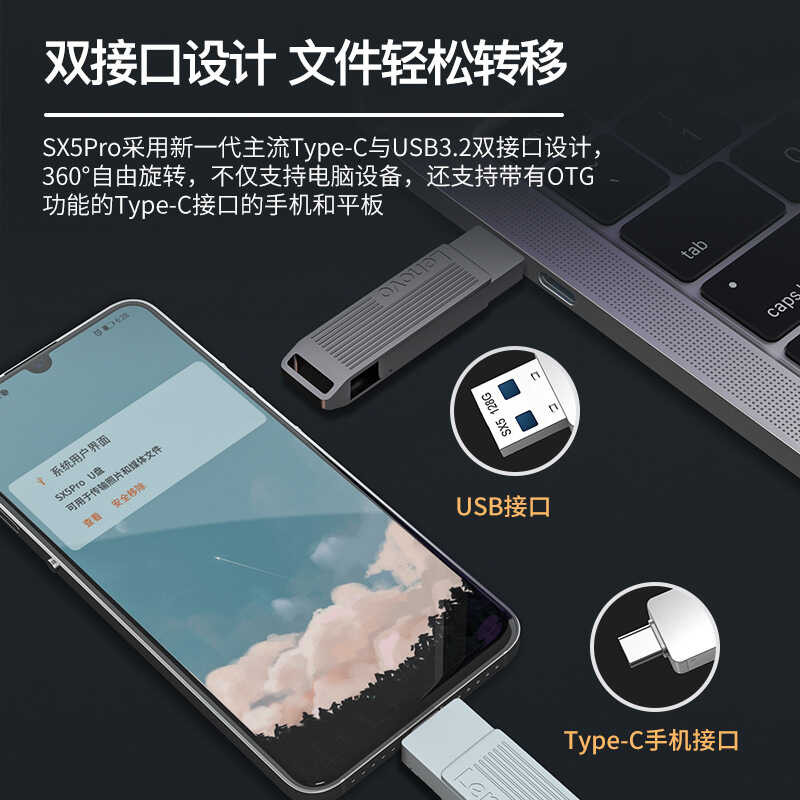 USB3.2 ☥ Type-C solid-state USB drive SX5PRo with a read speed of 500MB ...