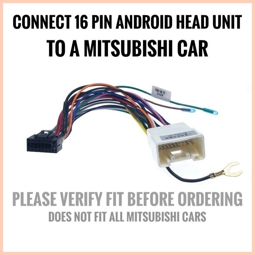 ♠ ☢ ☫ 16pin Android Head Unit to Mitsubishi Harness Adapter Car Stereo