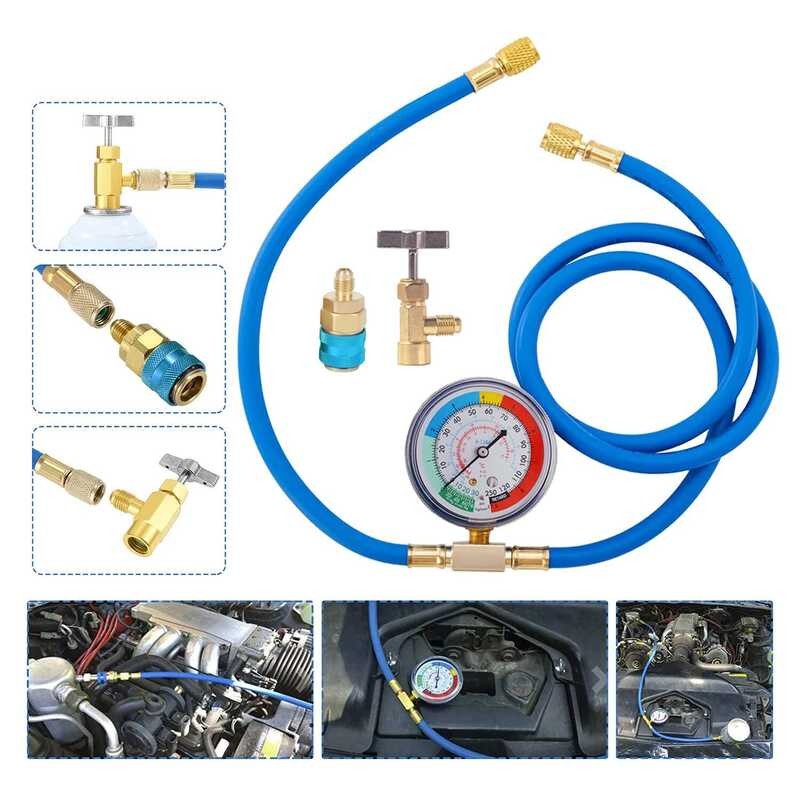 F4 Refrigerant 1 Hose Recharge Car Air Kit AC R134a Conditioning Con Re ...