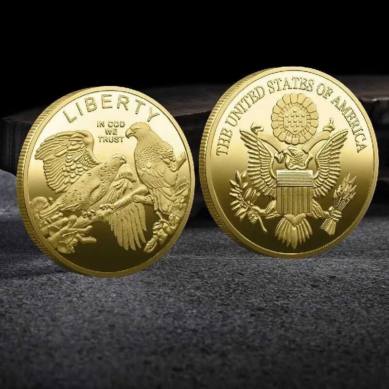 Souvenir COD American Of Liberty Double Eagle Lucky Gold Sier Coin ...