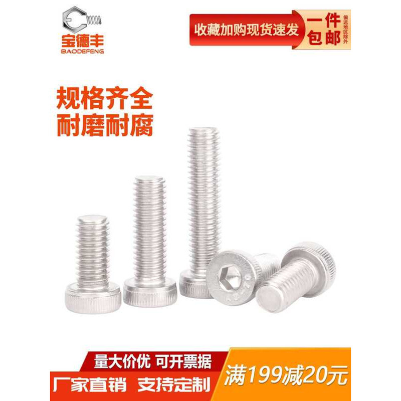 304 Stainless Steel Knurled Thin Hex Socket Short Head Bolts Extended ...