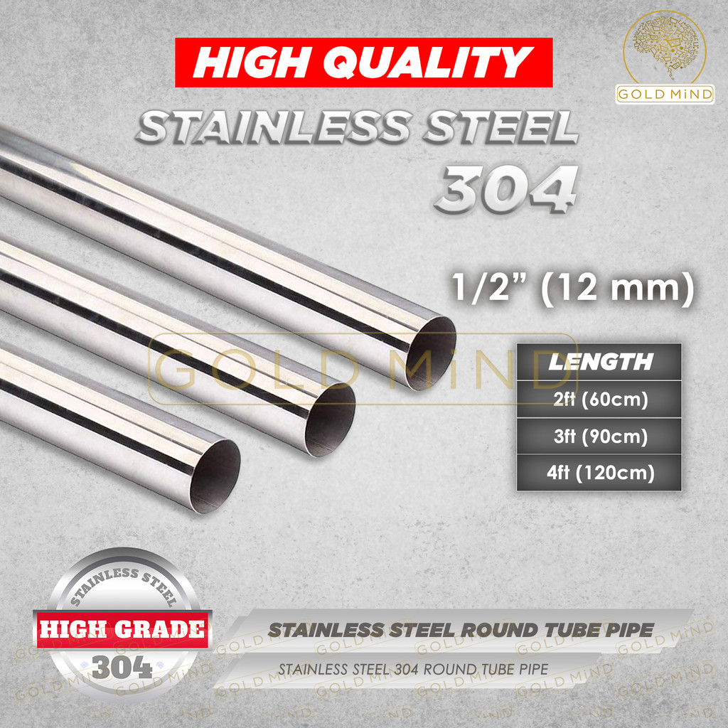 Stainless Steel Round Tube Tubular Pipe (1.2mm/1.5mm thickness ...