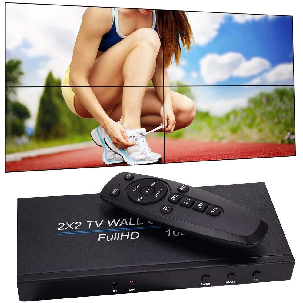 2x2 HDMI Video Wall Controller TV Splicing Box 1080P 1X2 1X4 1X3 2X1 ...