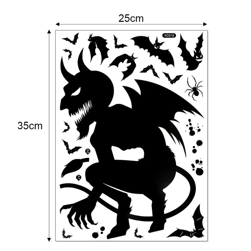 Black Ghost Monster PVC Static Stickers Horror Death Specter Window