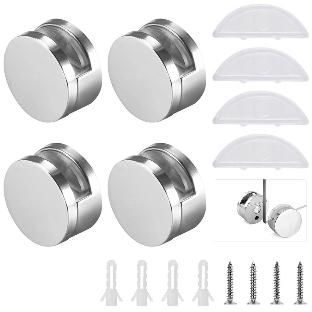 JTFY⚡ 4 Set Mirror Clips Mirror Hanging Hardware Mirror Holder Clips