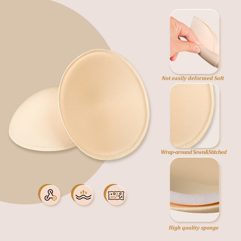 Round Soft Bra Inserts Pads - Removable Sponge Bra Pads - Bra Bikini ...