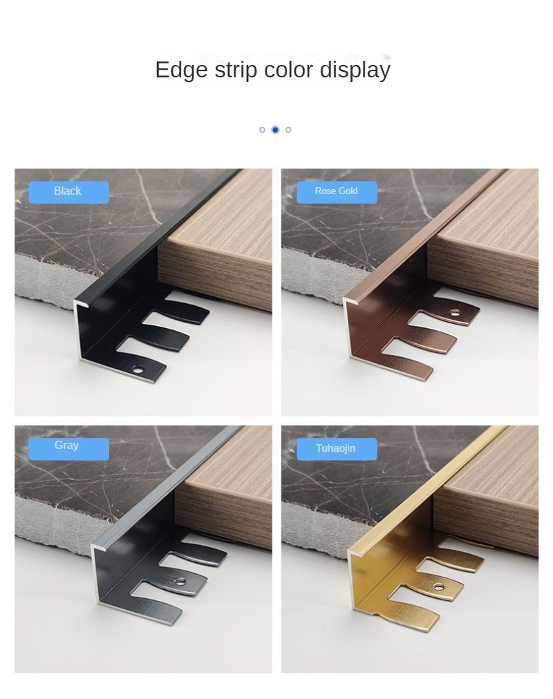 Aluminum alloy wood floor edge strip Tile closure strip Floor tile ...