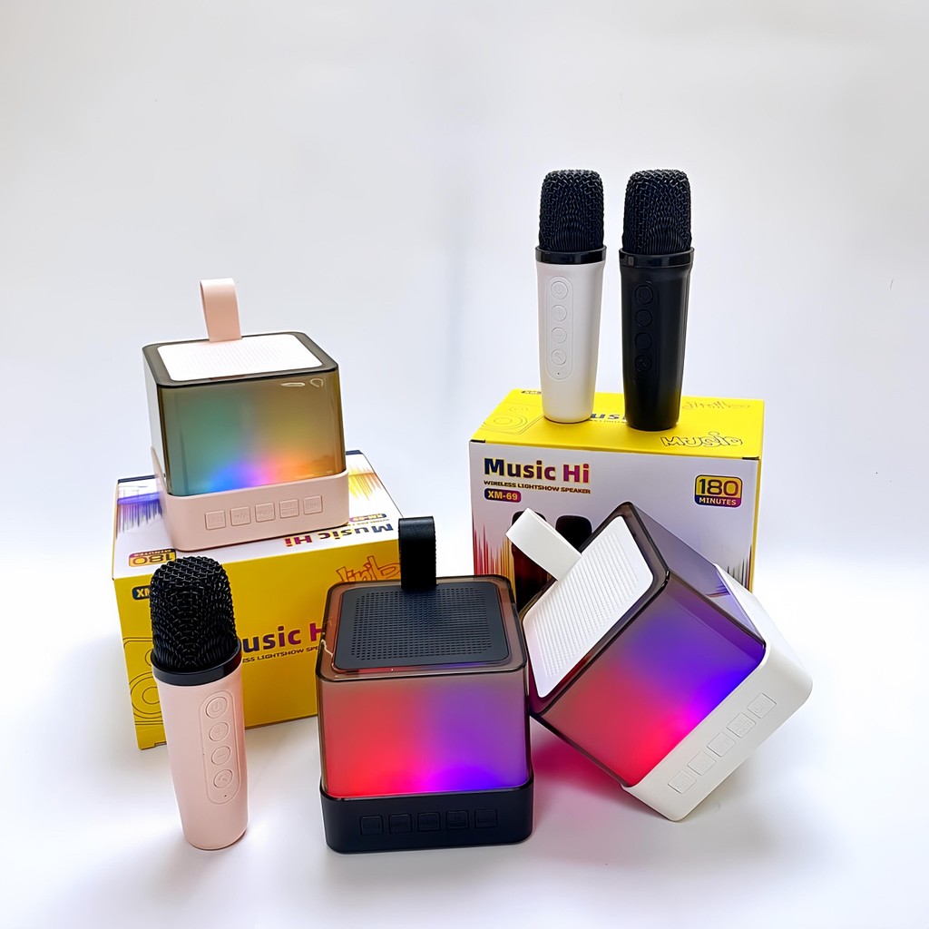 Zeus RGB LED Mini Karaoke Bluetooth Wireless Microphone Portable ...