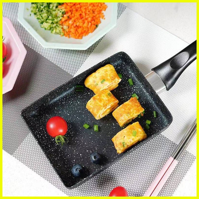 ۩ ♂ Nonstick Omelette Tamagoyaki Breakfast Frying Pan Egg Roll Fried