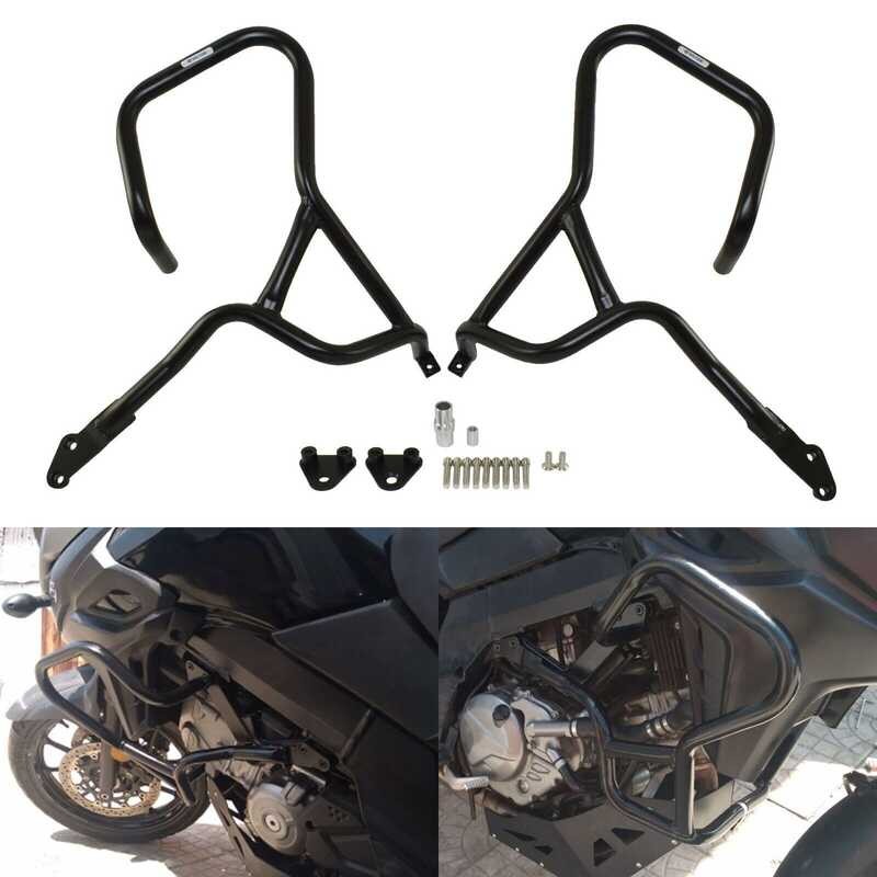 Black L Motorcycle Engine Guard Bumper Crash Bar Frame Sliders ...