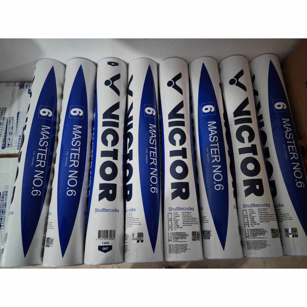 VICTOR Master NO.6 Badminton Shuttlecocks 12 Pcs A+level Goose Feather ...