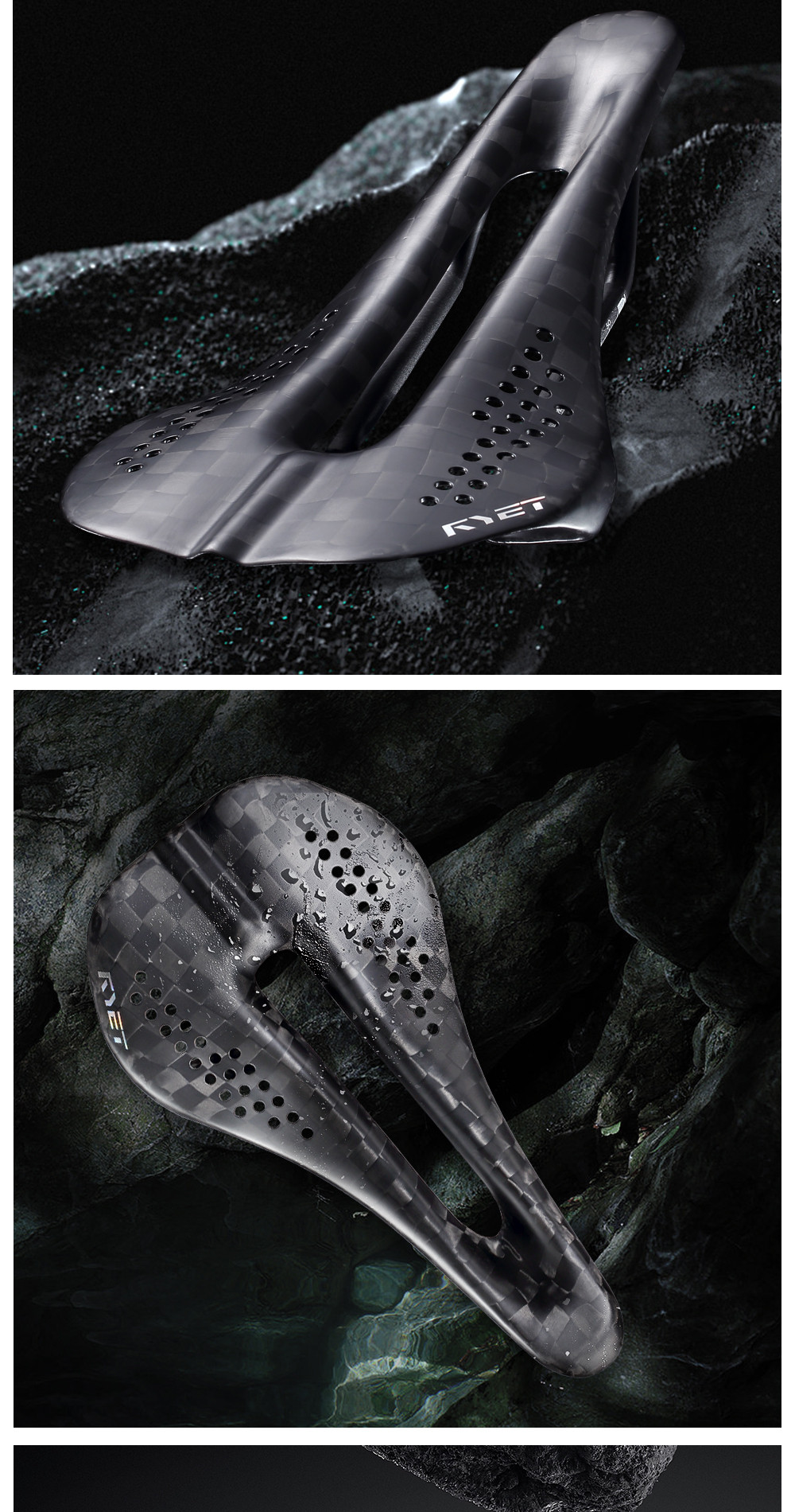 RYET 12K Carbon Ultralight Bike Saddle 59g 230x125mm for MTB/Gravel ...