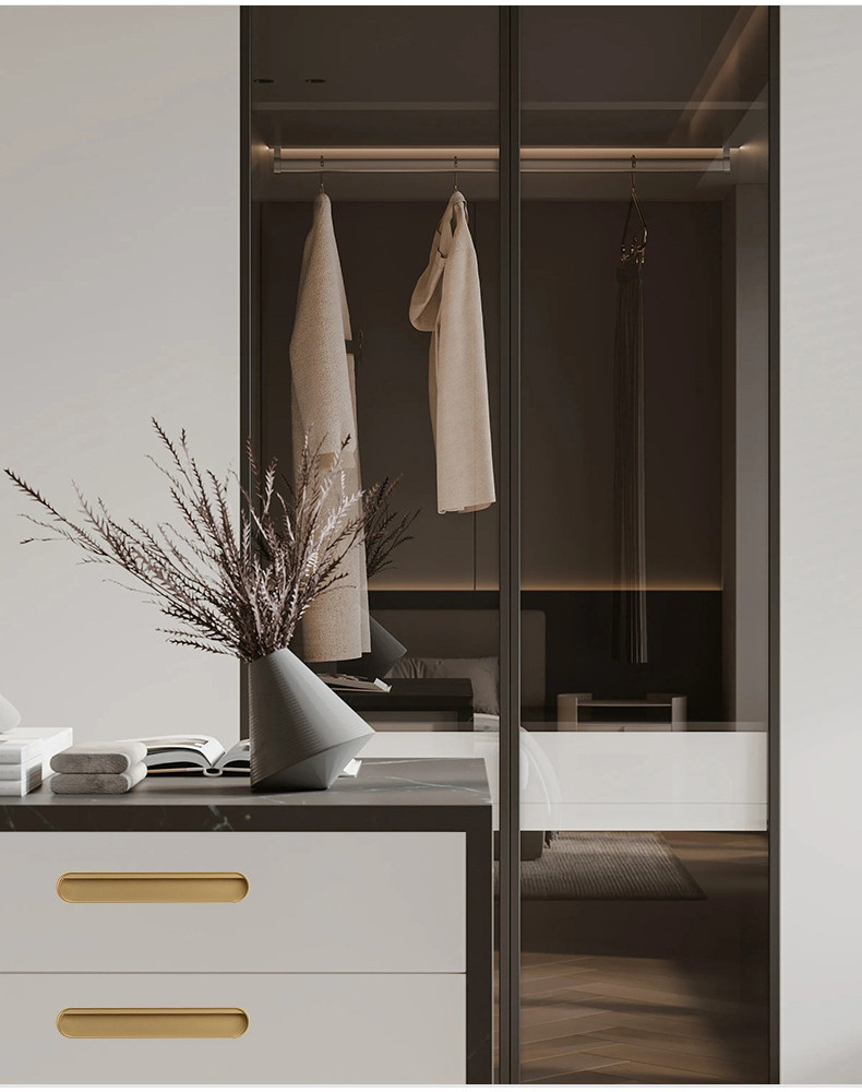 Black Hidden Embedded Built in Cabinet Handle for Wardrobe Door ...