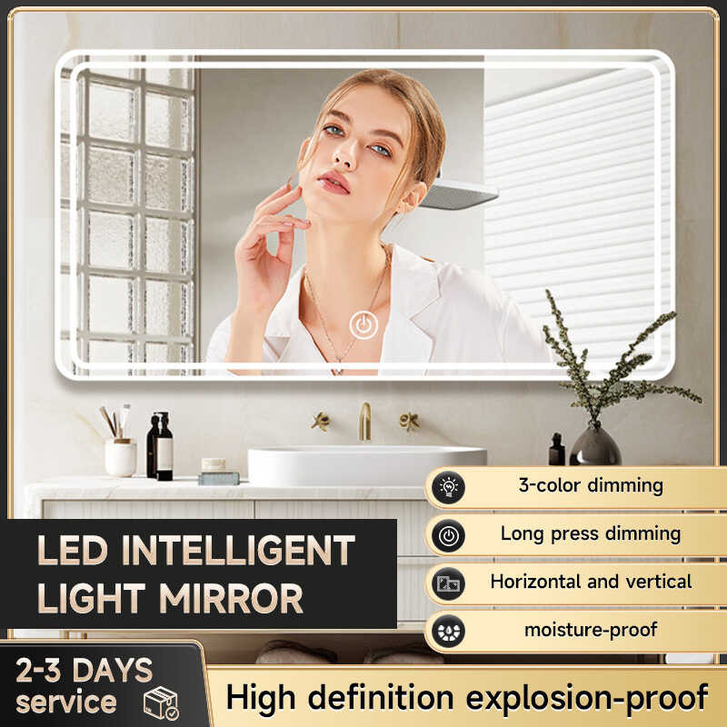 Bathroom Smart Mirror, Makeup Mirror Three Tone Light, Unlimited