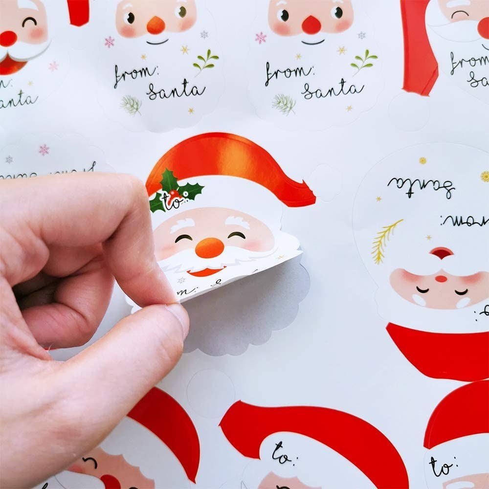 2 Sheets Cartoon Santa Claus Graffiti Stickers DIY Kids New Year Gift ...