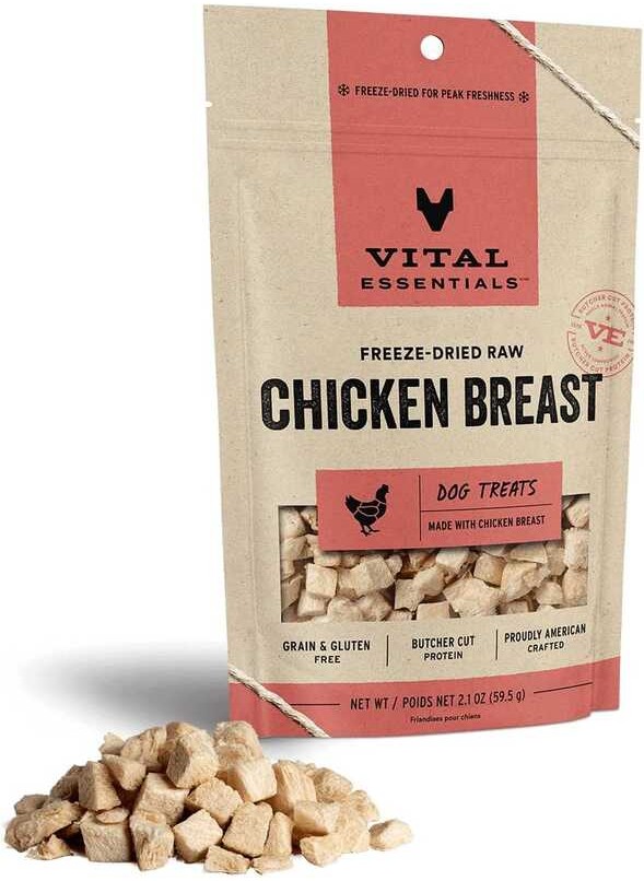 Vital Essentials Freeze Dried Raw Single Ingredient Dog Treats, Chicken
