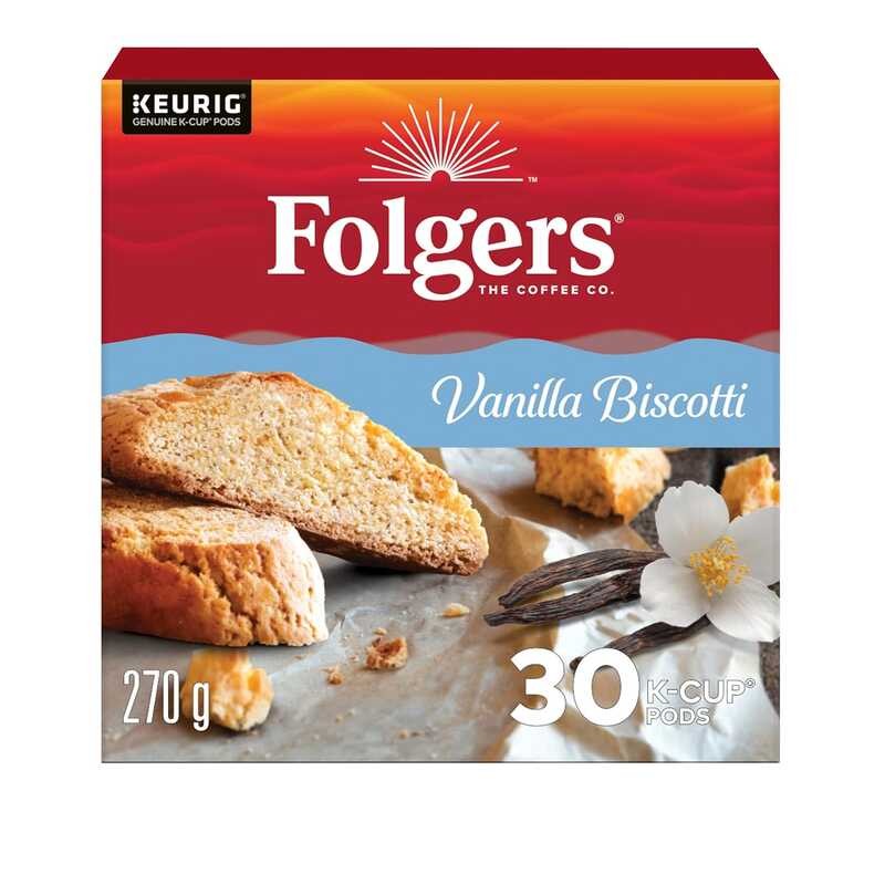 Vanilla Biscotti Folgers Coffee K Cup, 30 capsules, 270 grams/9.5