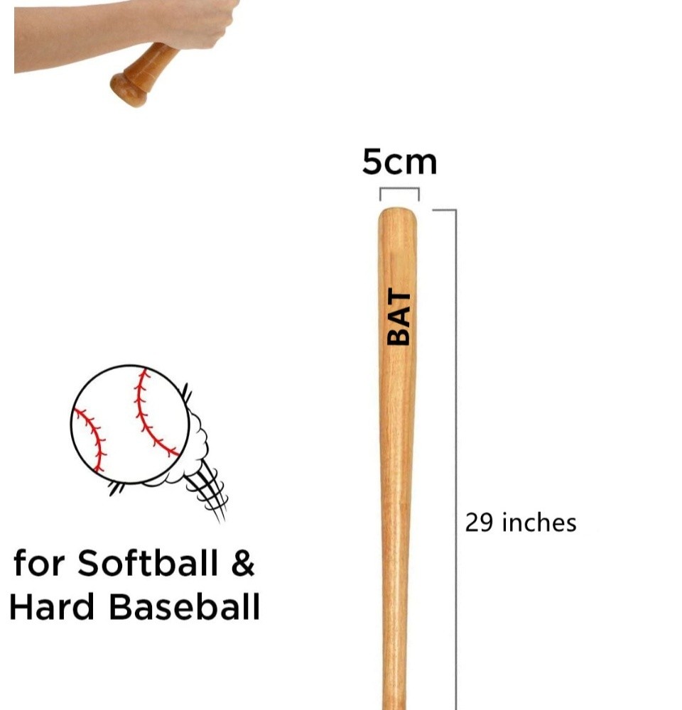 Wooden Baseball Bat 29 Inches Baseball Bat Stick Outdoor Sports Fitness ...
