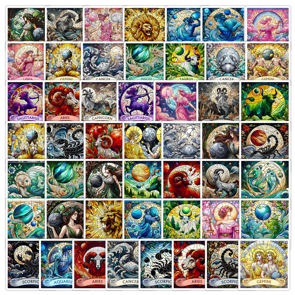 Zodiac Sign Graffiti Stickers - 50PCS Waterproof for Water Cup, Phone ...
