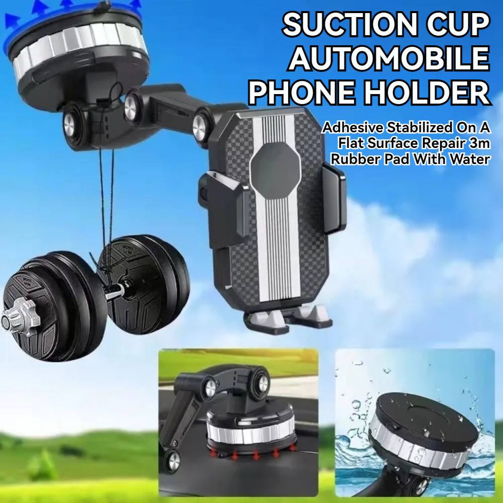 360° Rotating Car Phone Holder Adjustable Suction Stopper Type Panel ...