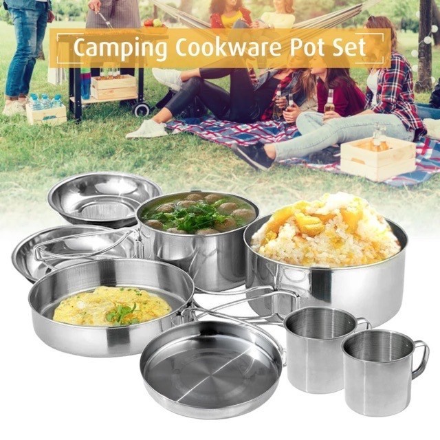 CW-301] 8pcs Cookware Set for Outdoor Camping Backpacking Hiking ...