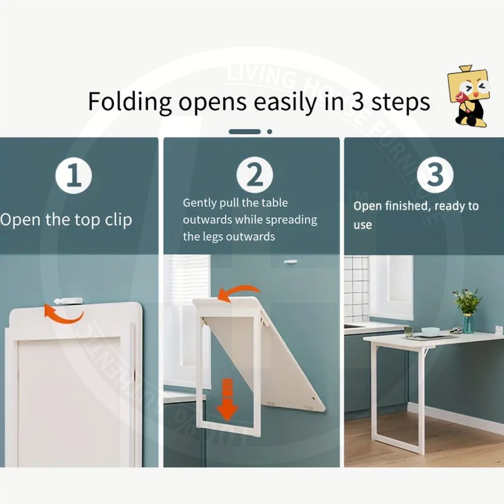 LIVING Folding Table Wall Folding Table Dining Table Wall Hanging Desk ...