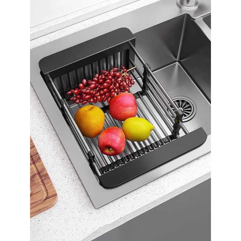 Sink Dish Rack Draining Basket Storage Rack Filter Retractable Kitchen ...