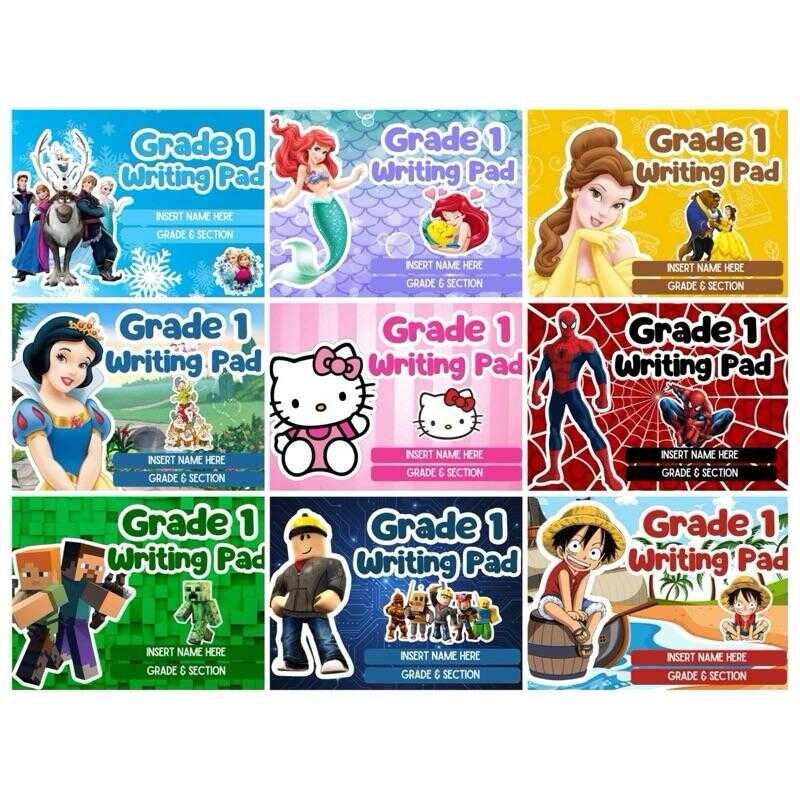 PERSONALIZED PAD PAPER FOR Kinder, GRADE 1, 2, 3, & 4 (Laminated Cover ...
