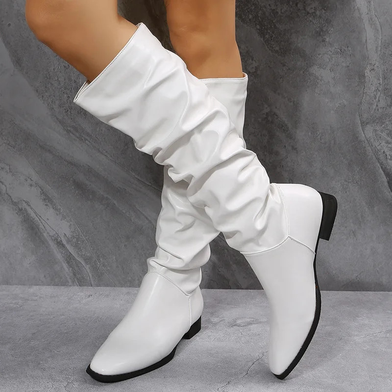 Winter Women Modern Over the Knee High Boots Fashion Pointed Toe Long Booties Designer High Heels Stripper Shoes Botas Mujer