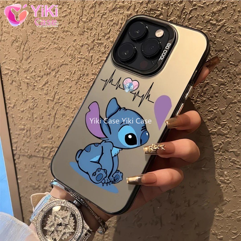 Disney Cute Stitch Angel Couple Love Phone Case For iPhone 15 14 13 12