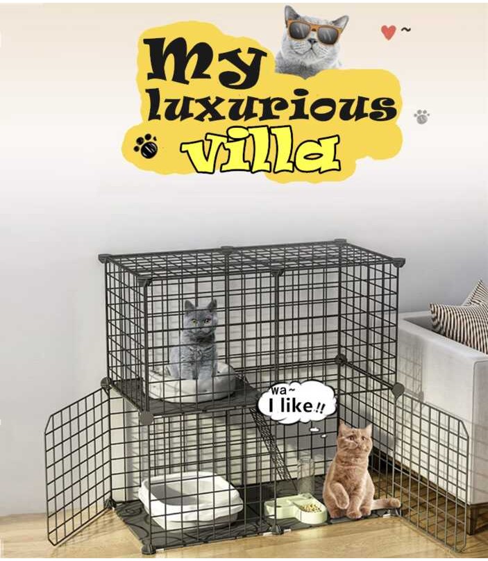 For Stackable DIY Cage 3 Layer Easy Assemble House Indoor Pet Cage/Cat