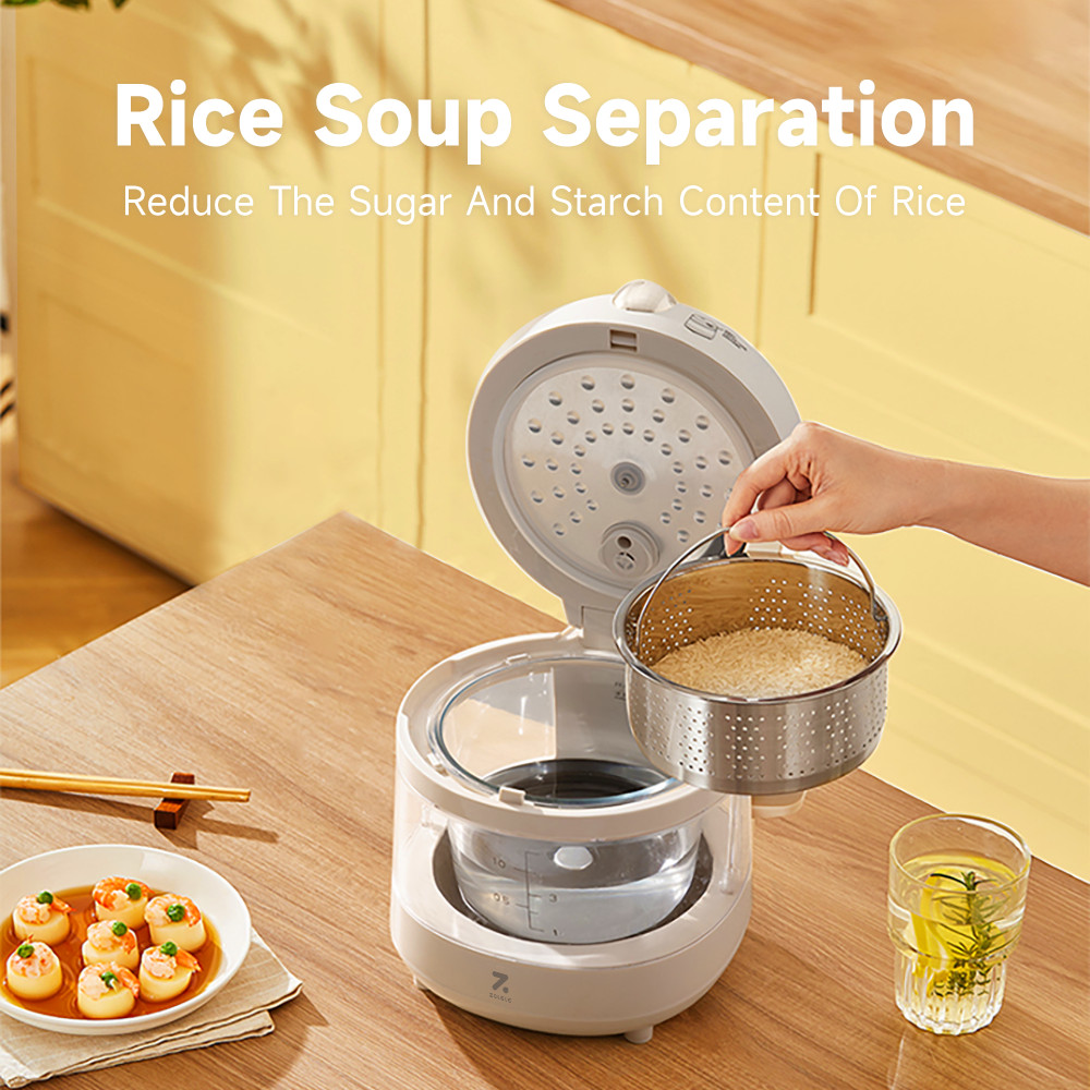 ZOLELE Visual Low Sugar Rice Cooker 8 Customized Functions LCD Display ...