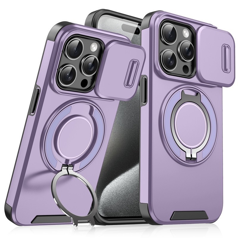 Slide Push Pull Camera Lens Protection Phone Case for iPhone 16 15 14 ...
