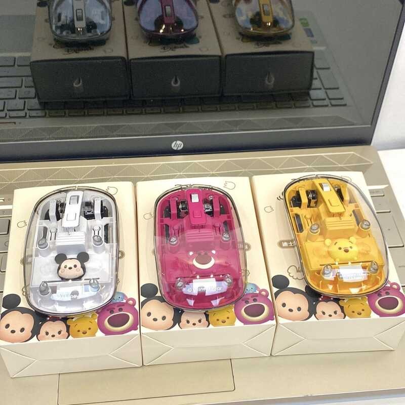 C7 Disney Wireless Transparent Mouse Portable Charging Mute Female ...
