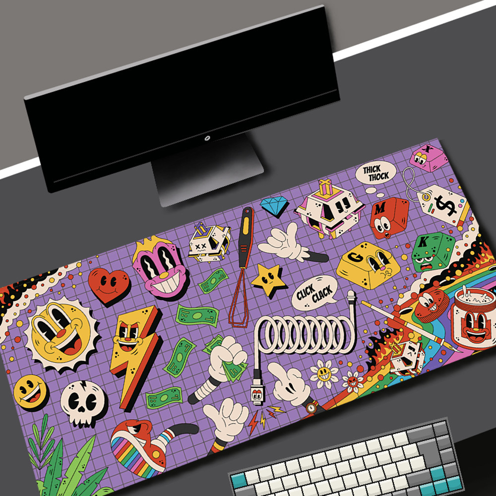 Kawaii Purple Switch Desk Mat Gaming Mousepad Anime Gamer Keyboard ...