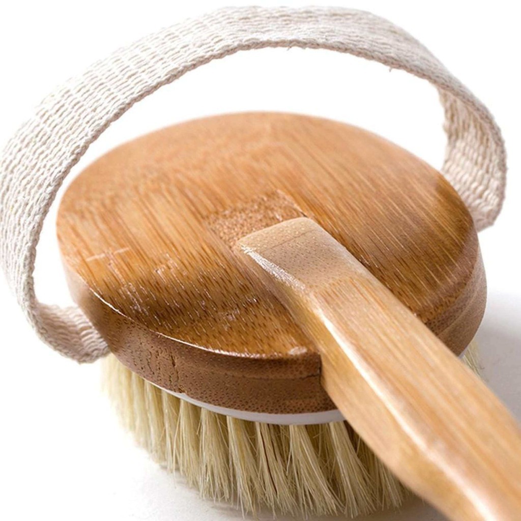 【COD】Body Brush Bath Brush Back Scrubber Long Wooden Handle Natural