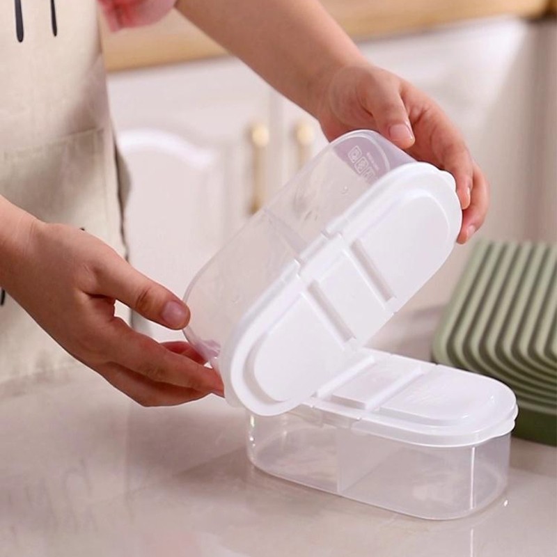2 Grids Food Storage Container With Cover Sealed Box Ref Organizer ...