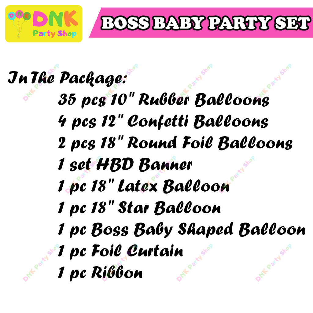 Boss Baby Theme Party Set Balloon Banner Happy Birthday Decoration ...