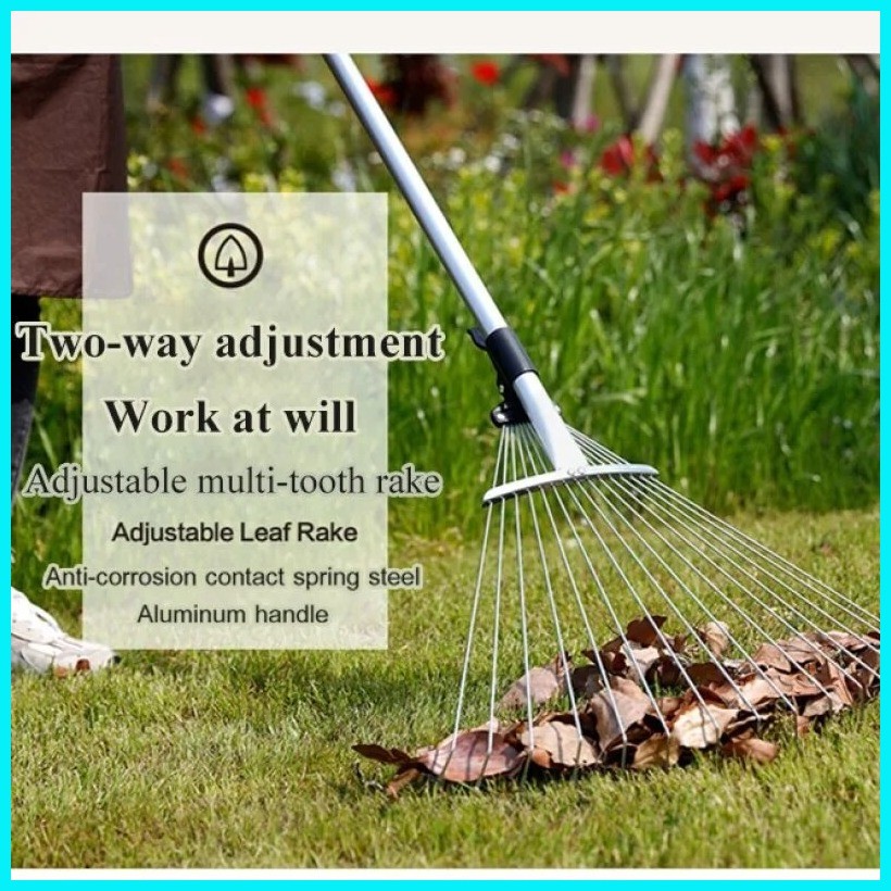 Japanese Style Garden Rake with Extendable Handle and Stainless Steel ...