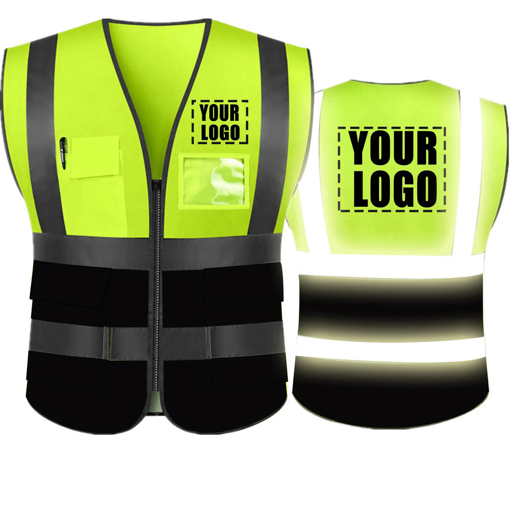 Custom Your Text Logo High Visibility Security Reflective Vest ...