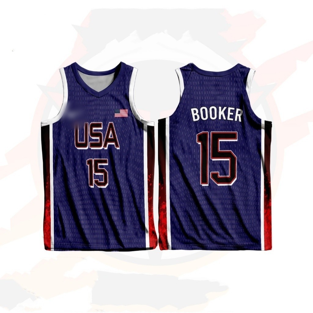 USA BASKETBALL MEN 2024 Paris Olympics Official Jersey Full Sublimation