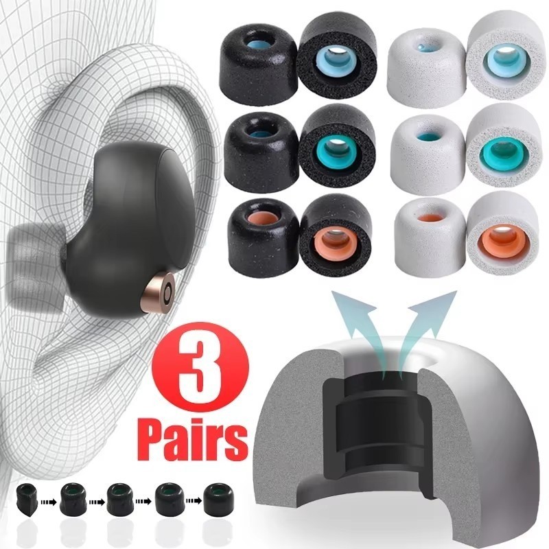 31Pairs Memory Foam Eartips AntiSlip Headphones Earplugs Eartips
