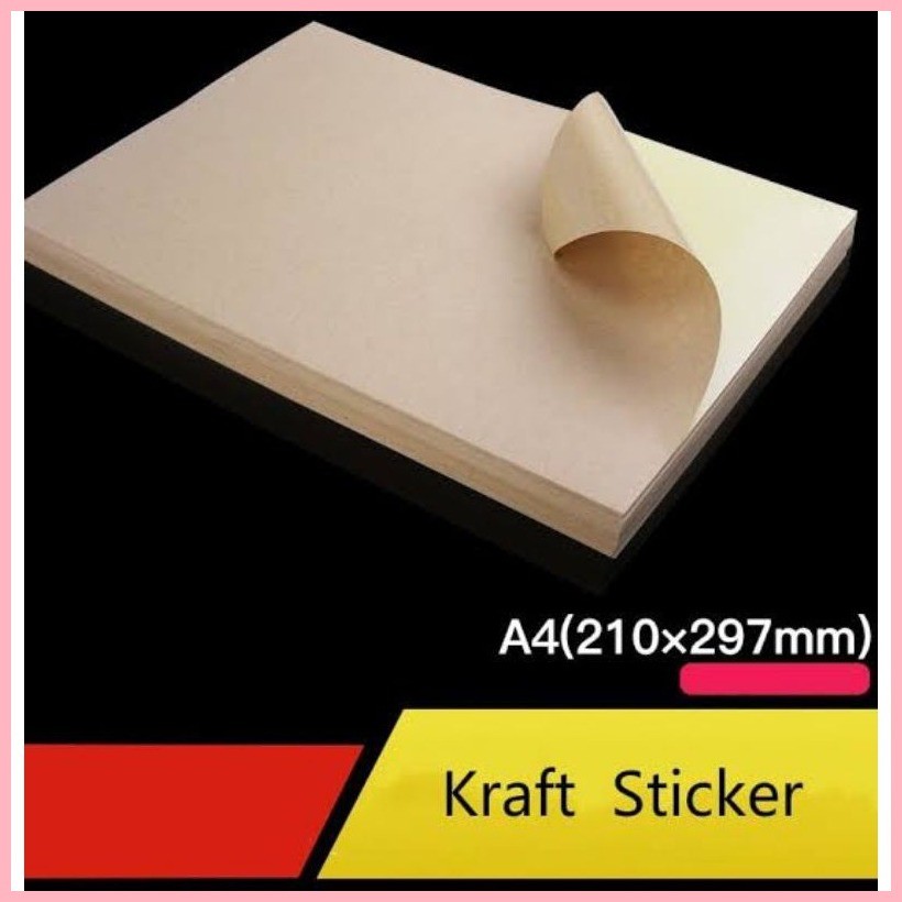 (20pcs)Printable Kraft Sticker Paper Labels A4 Light & Dark For Inkjet