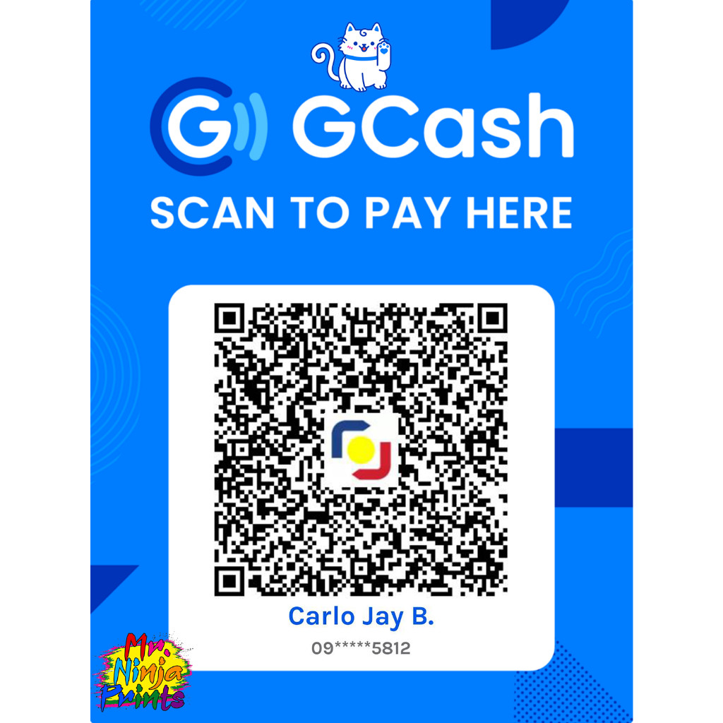 Gcash QR Code On Sintra Board Tabletop/Standee Or Adhesive Scan To Pay