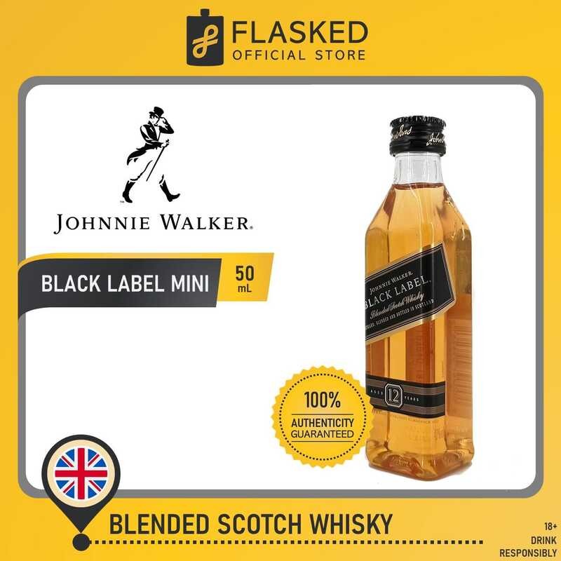 COD Johnnie Walker Black Label Mixed Scotch Whisky Mini 50 mL Shopee