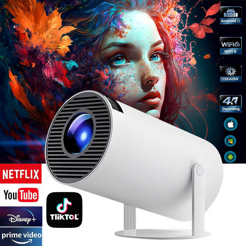 Projector with Mini WIFI and Bluetooth, 4K 1080P port Portable ...