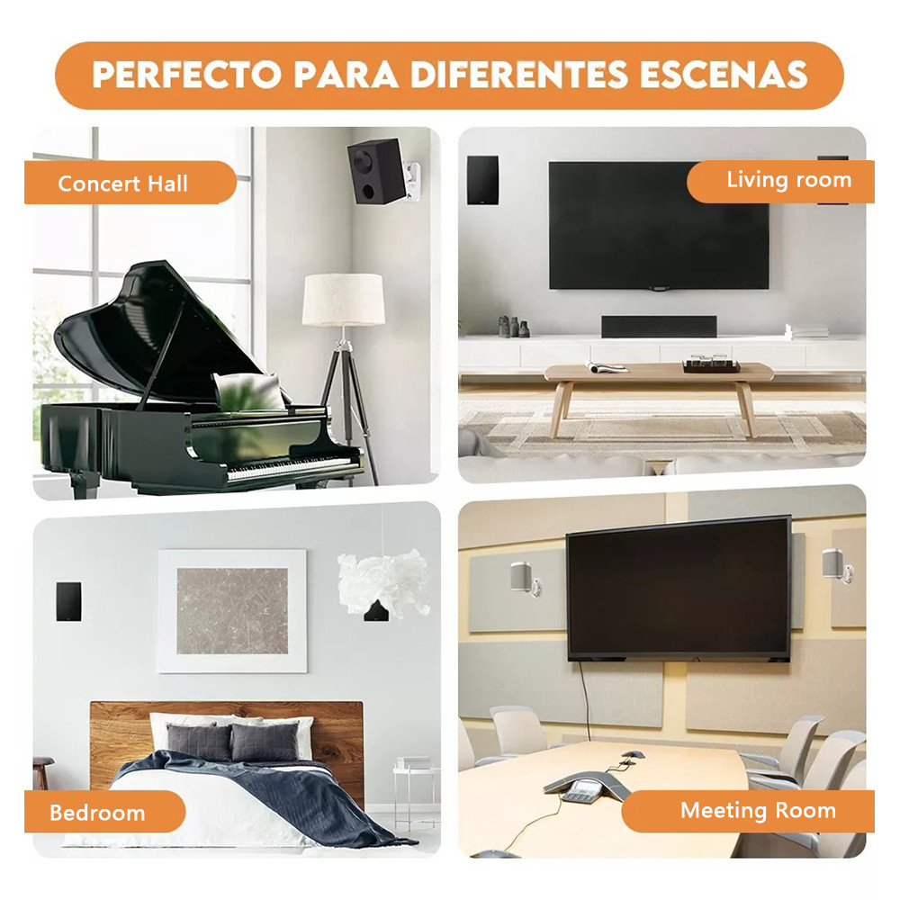 Speaker Mount Wall Bracket Stand Surround Holder Keyhole Tilt Pack ...